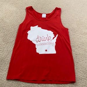 Gildan Drink Wisconsibly Tank Red